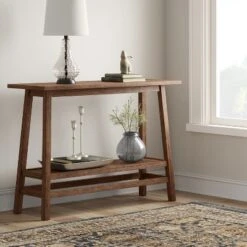Haverhill Wood Console Table Weathered Brown - Threshold™