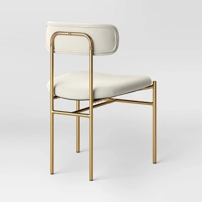 Orion Luxe Dining Chair With Brass Legs Gray Velvet - Threshold™ 3 Orion Luxe Dining Chair With Brass Legs Gray Velvet - Threshold™ - Image 3