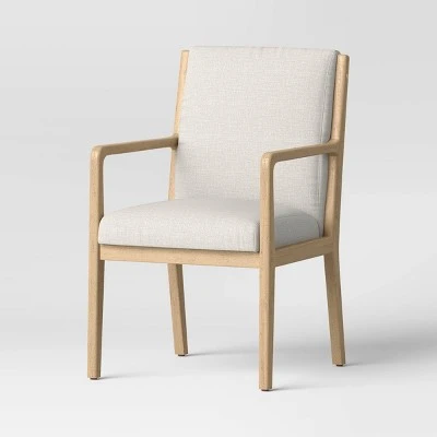 Esters Wood Arm Dining Chair Cream/Natural Wood - Threshold™ 2 Esters Wood Arm Dining Chair Cream/Natural Wood - Threshold™ - Image 2