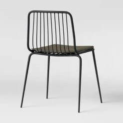 Set Of 2 Sodra Rounded Seat Wire Dining Chair Black - Threshold™ -Threshold GUEST beee2ef8 8c06 41f9 85cc 368726c46ac7