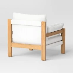 Canyon Slouchy Arm Rustic Wood Accent Chair Cream - Threshold™ -Threshold GUEST c30d1d29 d7bc 4466 ba9d 2a488303b91a