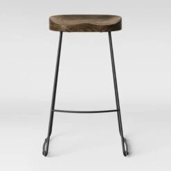 Hull Low Back Barstool Wood/Metal - Threshold™ -Threshold GUEST c467520f f1d0 411f 89d8 1885382021e5