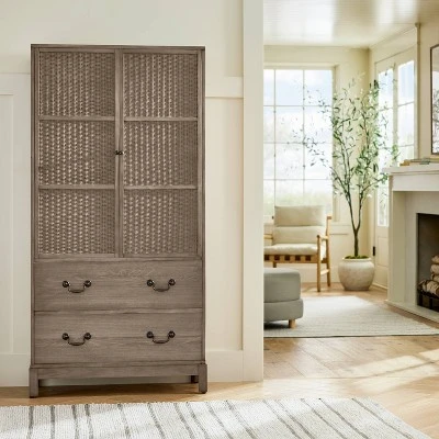 Brandeis Woven Cabinet Brown - Threshold™ Designed With Studio McGee 1 Brandeis Woven Cabinet Brown - Threshold™ Designed With Studio McGee