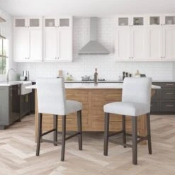 30" Velvet Parsons Barstool Wood - Threshold™ -Threshold GUEST c793b497 cc23 4648 b1ae 8f17d61fb5d4