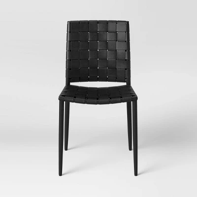 Wellfleet Woven Leather Metal Base Dining Chair - Threshold™ 3 Wellfleet Woven Leather Metal Base Dining Chair - Threshold™ - Image 3