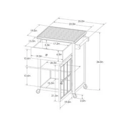 Windham Wood Top Kitchen Cart - Black - Threshold™ -Threshold GUEST dea9d574 4d43 47af 9b54 441db16c8996
