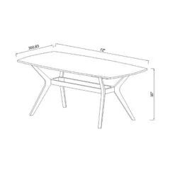 72" Emmond Mid-Century Modern Dining Table White/Brown - Threshold™ -Threshold GUEST e05b55be de65 49d9 89fd a74263628b9a