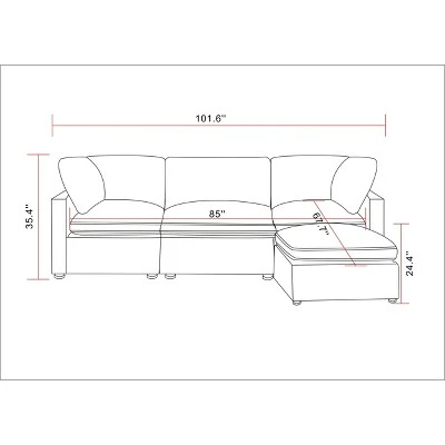 4pc Allandale Modular Sectional Sofa Set Gray - Threshold™ 6 4pc Allandale Modular Sectional Sofa Set Gray - Threshold™ - Image 6