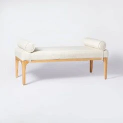 Randolph Bench With Bolster Pillows Linen - Threshold™ Designed With Studio McGee 15 Randolph Bench With Bolster Pillows Linen - Threshold™ Designed With Studio McGee -Threshold GUEST ebdd4b7b 6e57 423c 908a 14e05a7f5b15