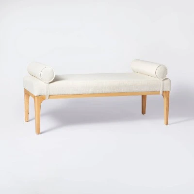 Randolph Bench With Bolster Pillows Linen - Threshold™ Designed With Studio McGee 8 Randolph Bench With Bolster Pillows Linen - Threshold™ Designed With Studio McGee - Image 8