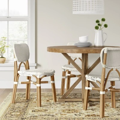 Canton Rattan And Woven Dining Chair White - Threshold™ 1 Canton Rattan And Woven Dining Chair White - Threshold™