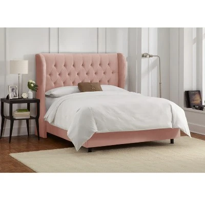 Tufted Velvet Upholstered Wingback Bed - Skyline Furniture 1 Tufted Velvet Upholstered Wingback Bed - Skyline Furniture