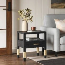 Corded Wood Accent Table - Threshold™