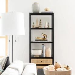 Console Table With Woven Rattan Shelf Black - Threshold™ Designed With Studio McGee 20 Console Table With Woven Rattan Shelf Black - Threshold™ Designed With Studio McGee -Threshold GUEST f71b8141 512b 4383 9135 4f0d694163bd