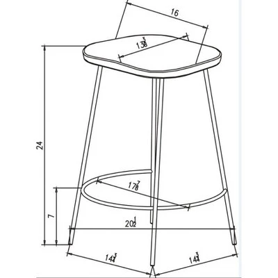 Metal Base Counter Height Barstools With Wood Seat Brown - Threshold™ Designed With Studio McGee 5 Metal Base Counter Height Barstools With Wood Seat Brown - Threshold™ Designed With Studio McGee - Image 5