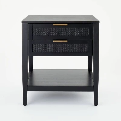 East Bluff 2 Drawers Woven Accent Table Black - Threshold™ Designed With Studio McGee 2 East Bluff 2 Drawers Woven Accent Table Black - Threshold™ Designed With Studio McGee - Image 2